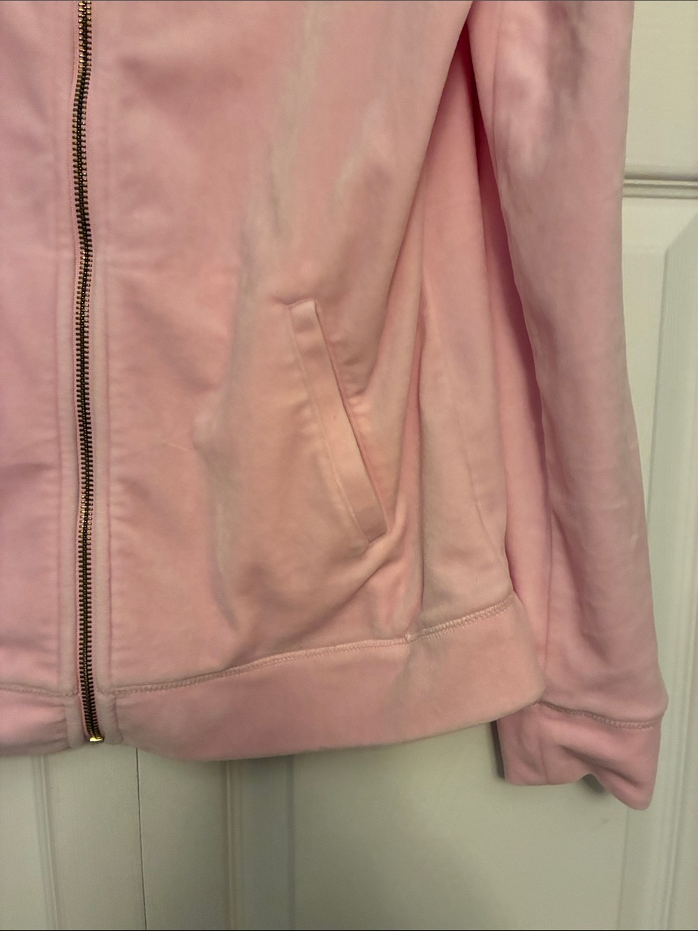 Lilly Pulitzer Jayla Velour Crew Neck Zip Up Pullover Light  Pink 000078 - Picture 3 of 6